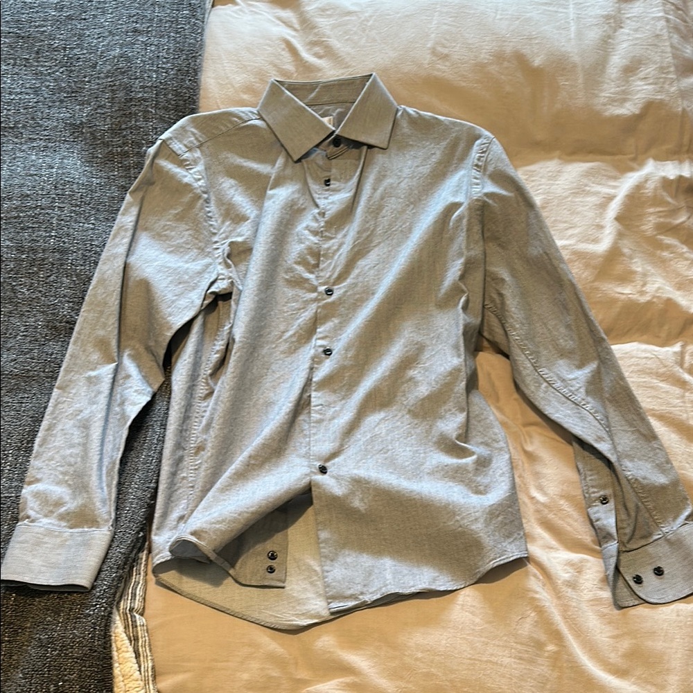 Nordstrom Rack Brand Grey Twill Dress Shirt